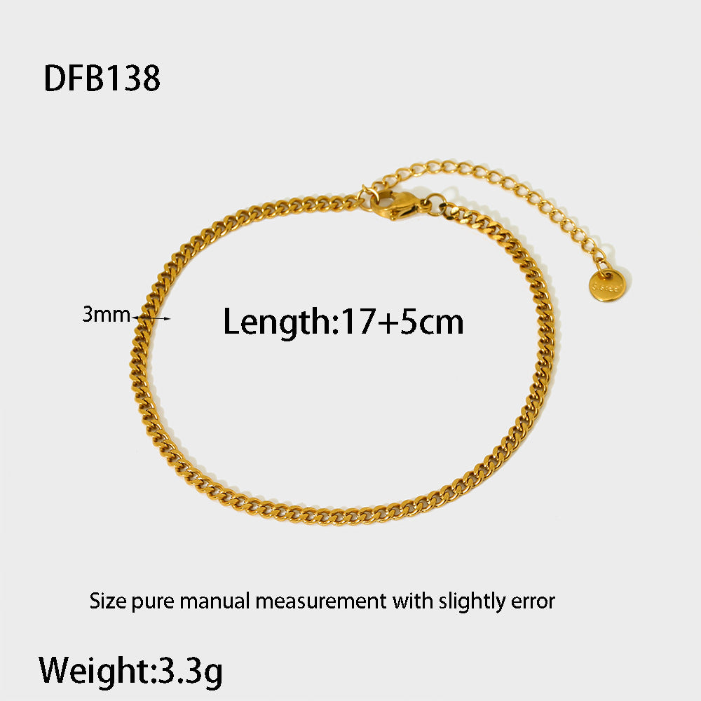 Stainless Steel 18K Gold Plating Figaro Bracelet