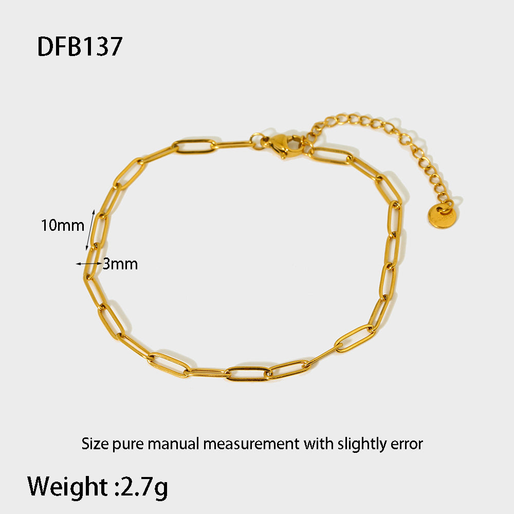 Stainless Steel 18K Gold Plating Figaro Bracelet