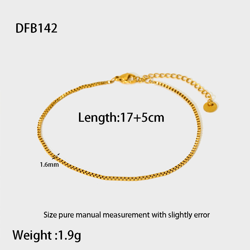 Stainless Steel 18K Gold Plating Figaro Bracelet