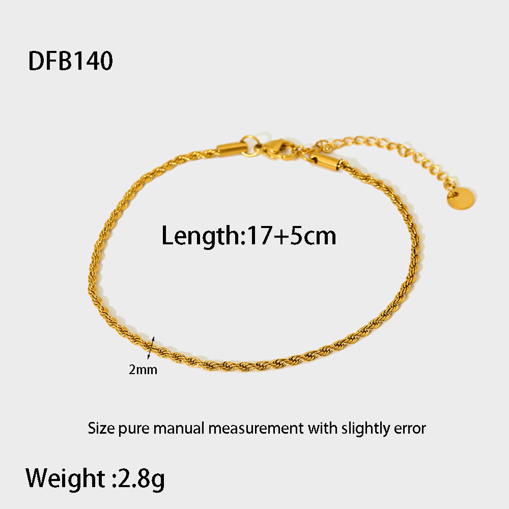 Stainless Steel 18K Gold Plating Figaro Bracelet