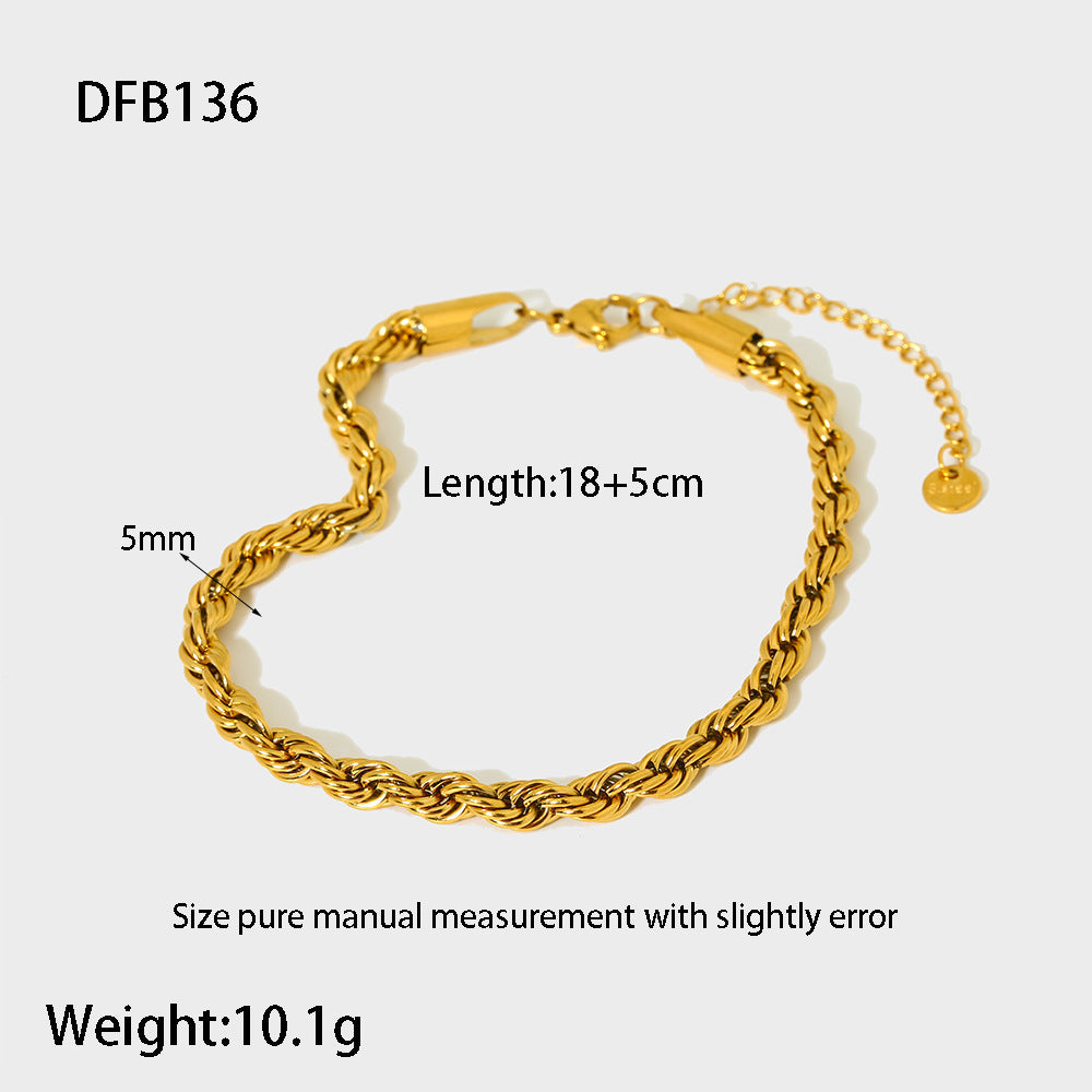 Stainless Steel 18K Gold Plating Figaro Bracelet