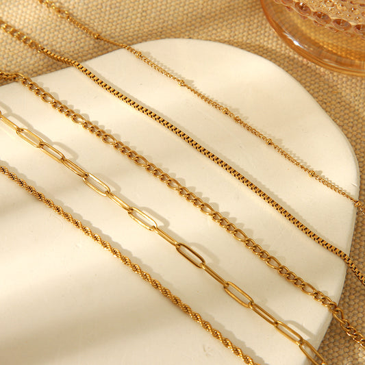 Stainless Steel 18K Gold Plating Figaro Bracelet
